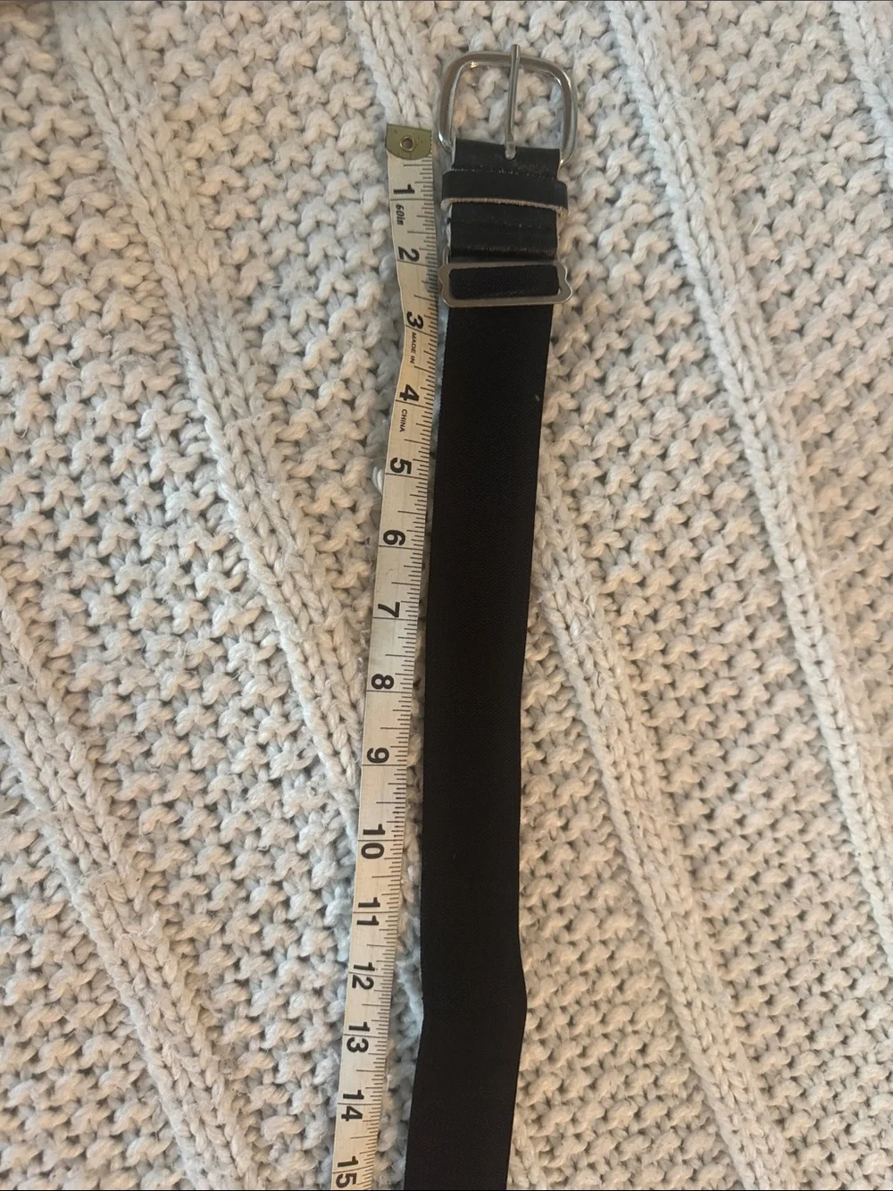 Men's Black Baseball Stretch Fabric Belt with Metal Buckle
